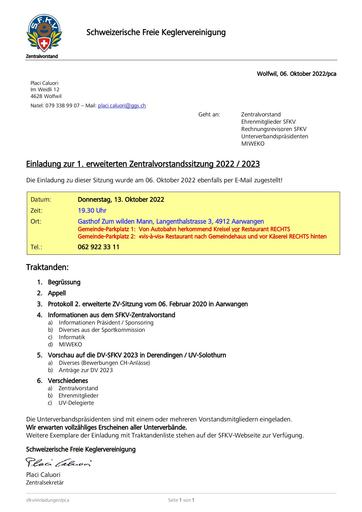 Einladung - 1. Erw. ZV-Sitzung 2022/23, Aarwangen