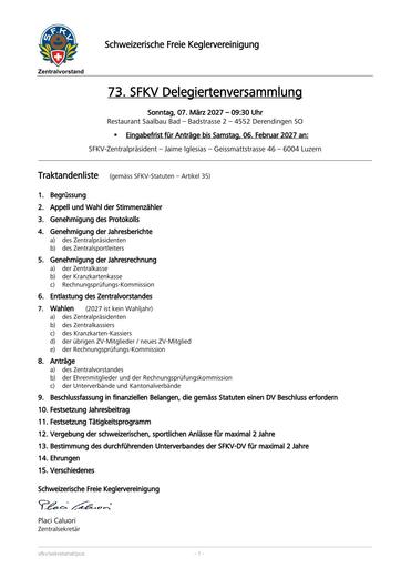 Traktanden | DV 2027