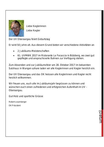 Ansprache OK Präsident Leuenberger Robert Jubiläum