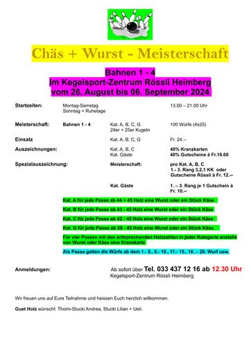 Chäs + Wurst MS 2024 (26.08. - 06.09.2024)