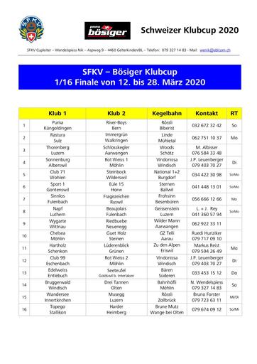 Auslosung 1/16-Final - Bösiger Klubcup (rev.)